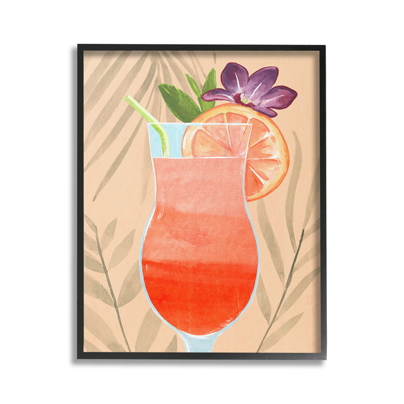 Art à giclée encadrée de plante à cocktail par Annie Warren, Giclée encadrée noir minuit, H 30 po x l 24 po