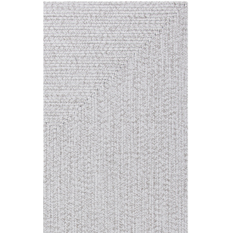 Edie Casual Braided Gray/White Indoor/Outdoor Rug, Rectangle 2' x 3', Gray Silver