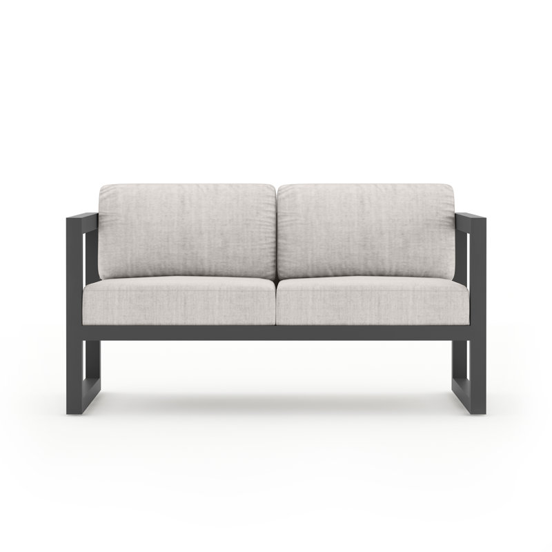 Avion 4 Piece Loveseat Set With Swivel, Cast Silver Sunbrella®, Slate