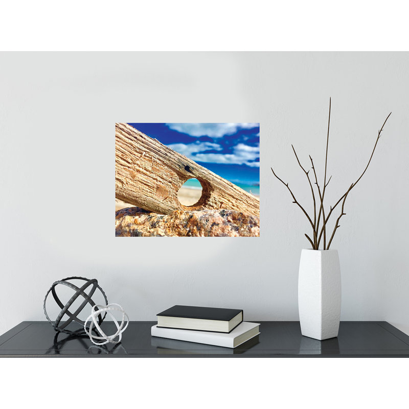 Driftwood Keyhole - photographie, Pas de tapis, Toile tendue, H 12 po x l 16 po x P 1,5 po
