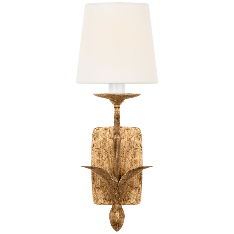 Amalfi 15" Sconce in Milano Gold with Linen Shade