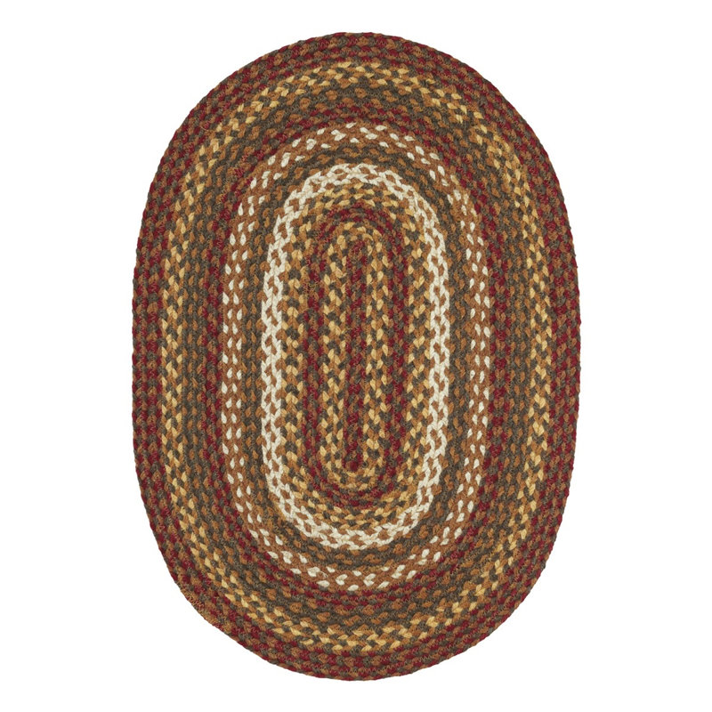 Amadeusz Hand Braided Geometric Indoor Rug, Oval 1'8" x 2'6"