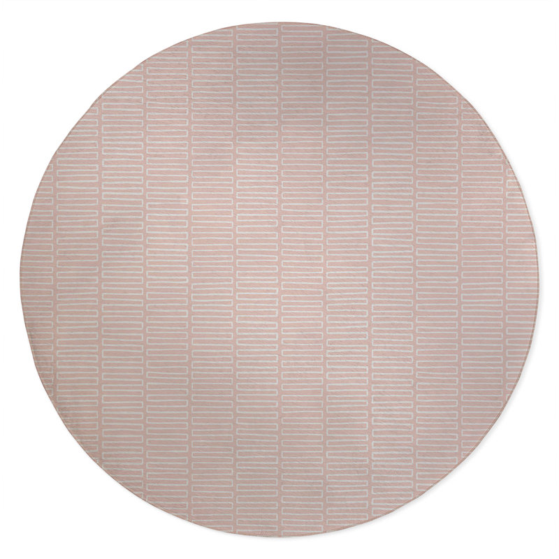 Block Maze Non-Slip Outdoor Rug, Round 5'