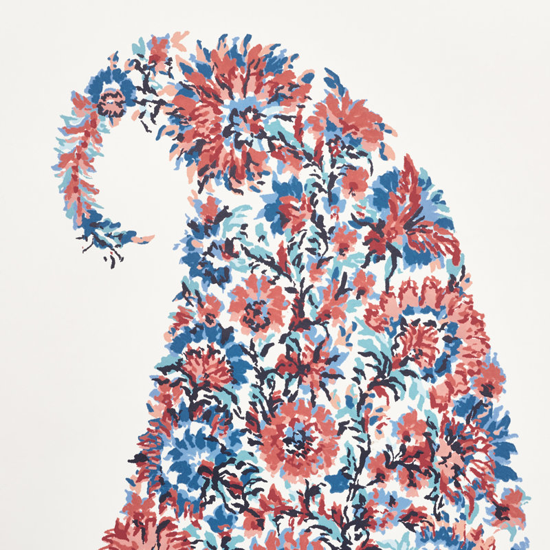 Shirala Paisley Wallpaper, Delft & Rose