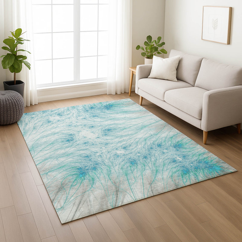 Machine Washable Indoor/Outdoor Chantille ACN2599 Animal Rug, Sky, 5' x 7'6"