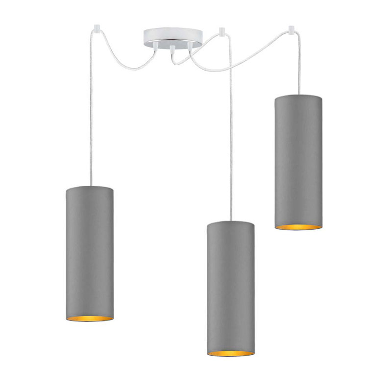 3 - Light Kitchen Island Pendant, Grey, Silver