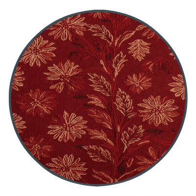 Tapis rouge botanique lavable à la machine