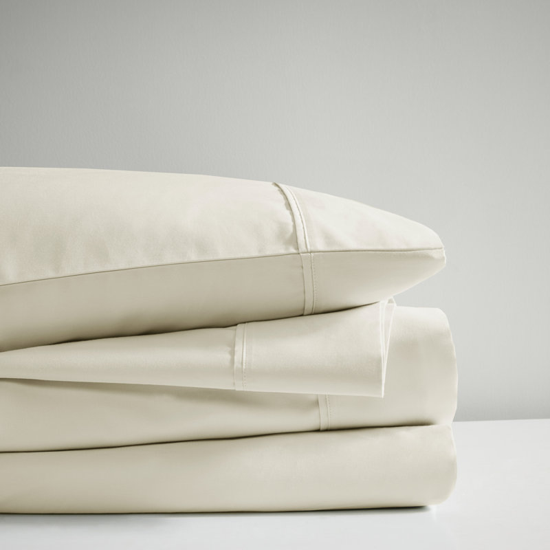 Ivory California King Cotton Blend 4-Piece Sheet Set