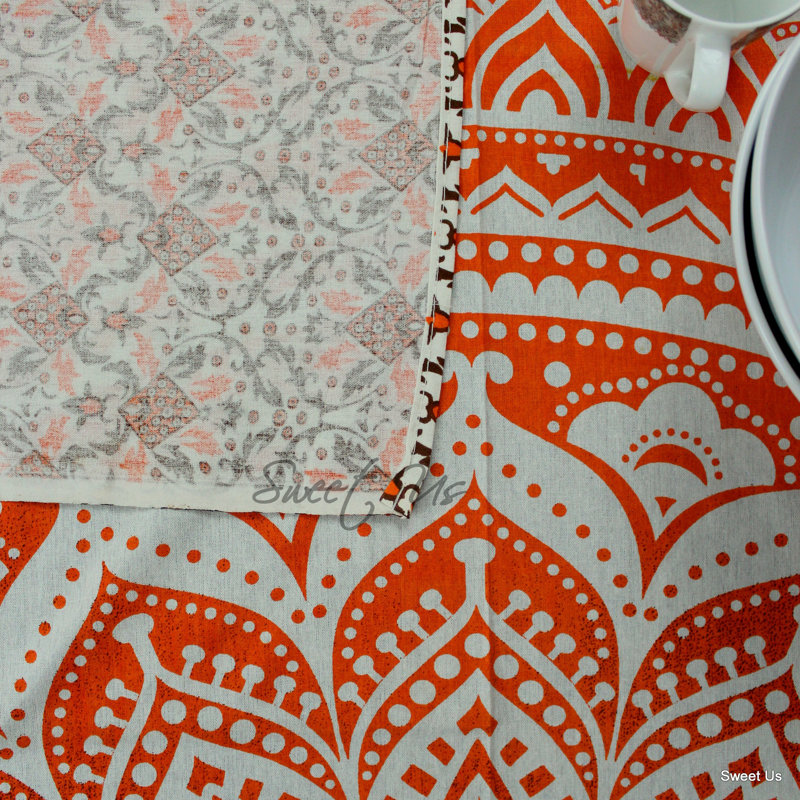 Nappe en coton 60 x 98 pouces, Orange / rouille