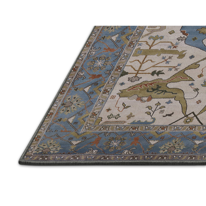 Tapis oriental beige / bleu, Rectangle 6 pi x 9 pi