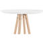 Plattsmouth Round Solid Wood Base Dining Table-125418896-125418897