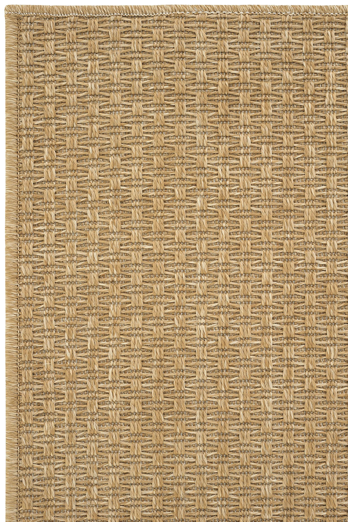 Hokku Designs Atina Beige Wicker-Look Cut Pile Rug | Wayfair
