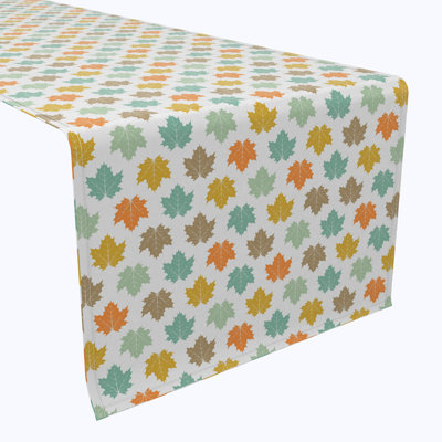 Table Runner, 100% Cotton, Maple Leaves Style