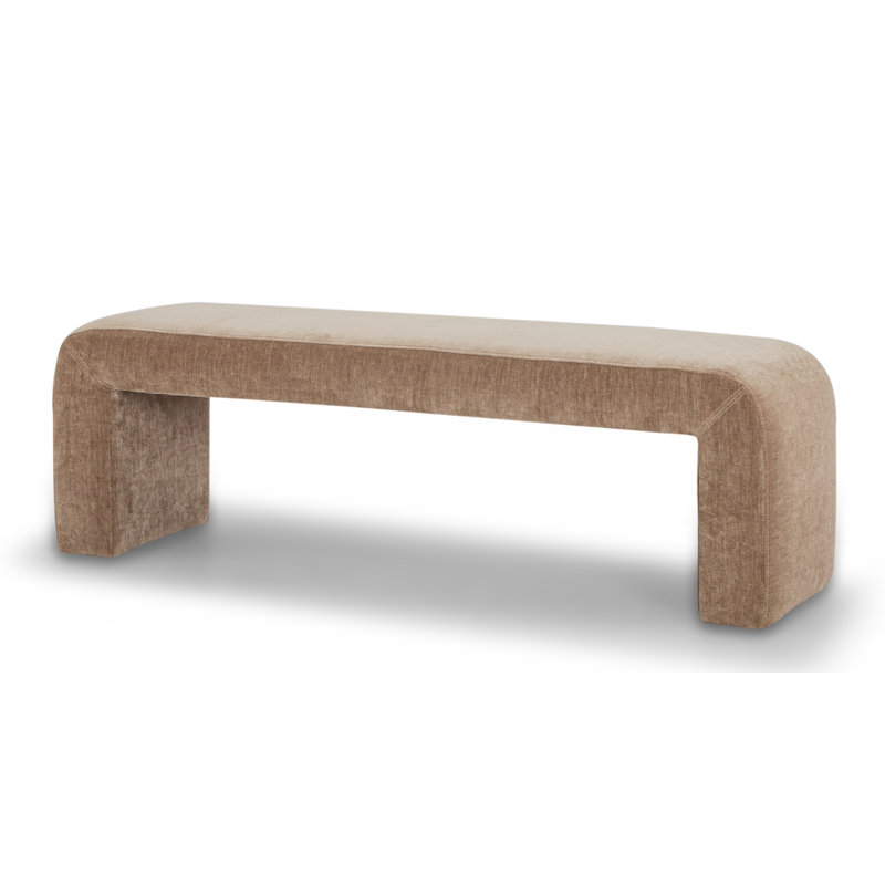 Banc rembourré Colyt, H 19 po x l 60 po x P 18 po, Chocolat