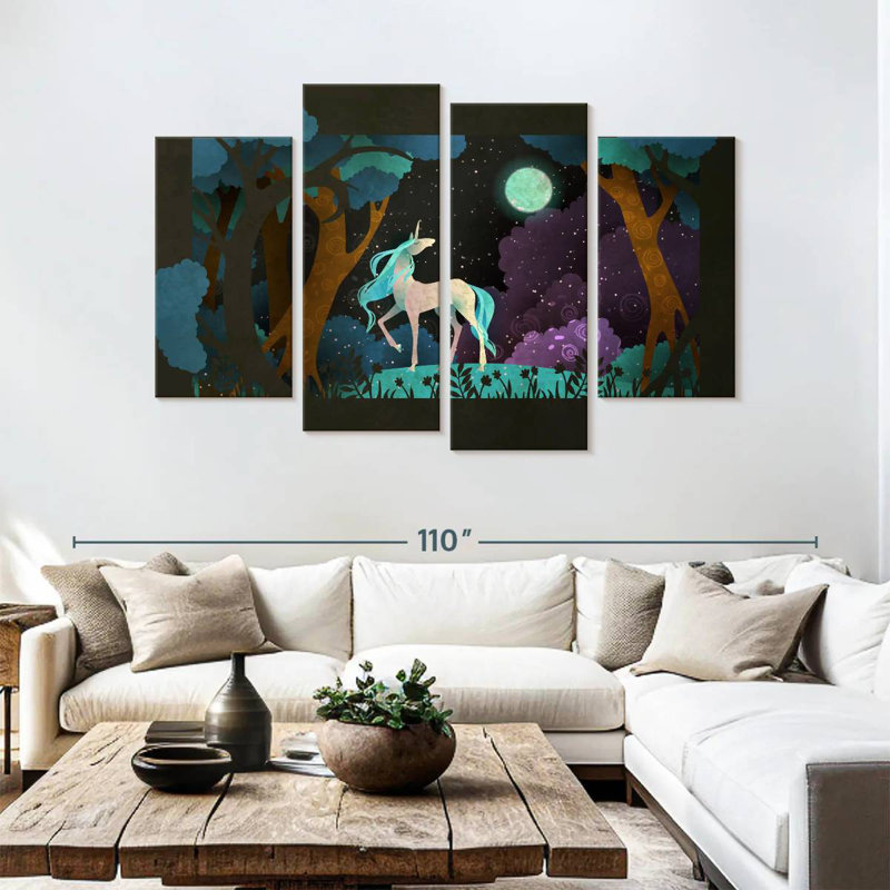 Ashelle, licorne rétro, H 54 po x l 84 po