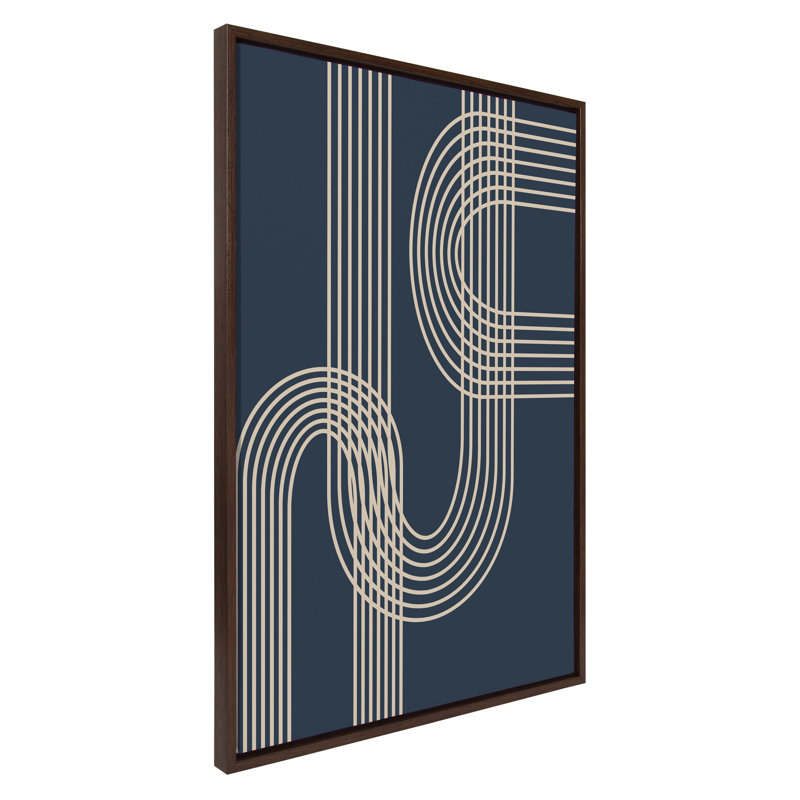 Ensemble de toiles encadrées «Lines in Blue» par Apricot + Birch, H 38 po x l 28 po, Brun