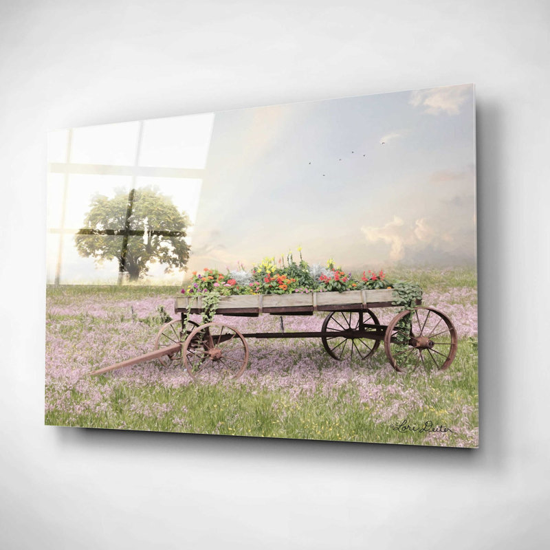 «Flower Wagon at Sunset» par Lori Deiter - impression sans cadre, H 12 po x l 16 po x P 0,13 po
