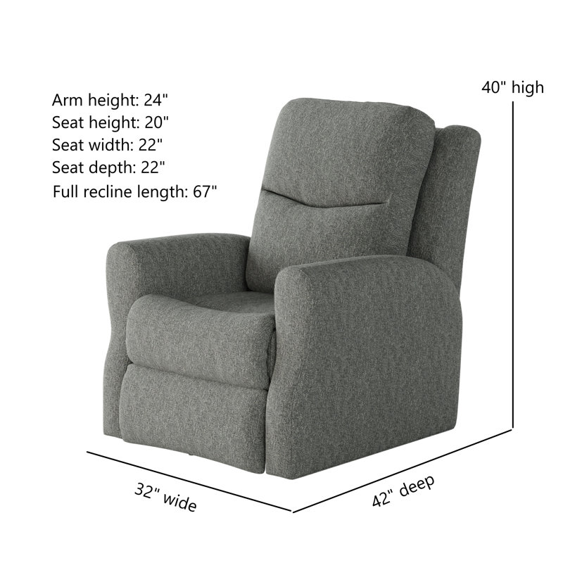 Fauteuil inclinable Fame, Polyester gris clair, Power/Rocker