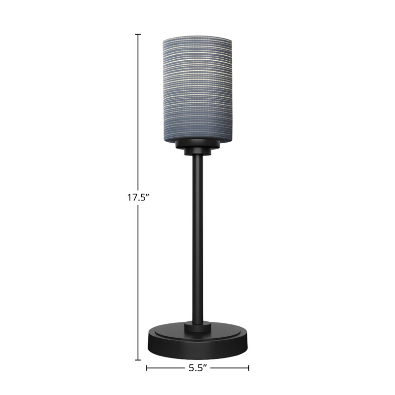 Aneka Accent Lamp Shown With 4" Glass, Dark Granite, Matrix Glass, Gray