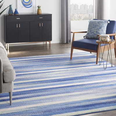 Tapis bleu moderne Harriet Eclectic