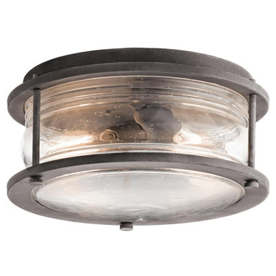 Xavier Weathered Zinc 2 - Bulb Outdoor Flush Mount