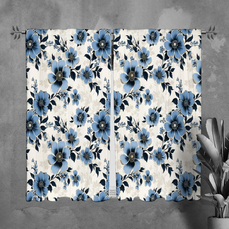 Rideaux à motif floral - 6094, L 20 po x L 82 po