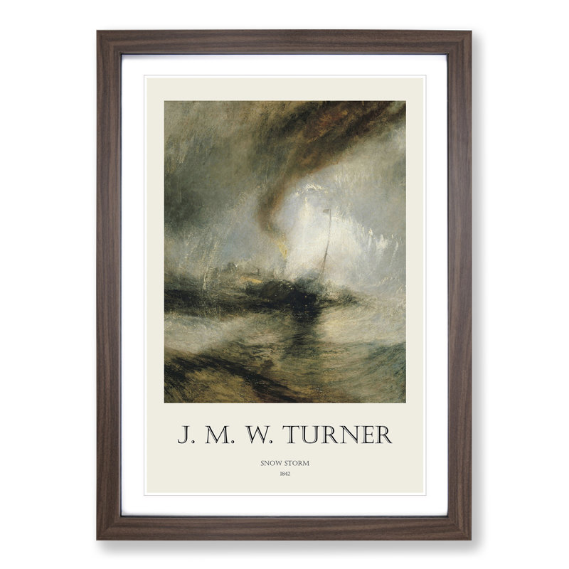 Snow Storm - Picture Frame Painting, Walnut, 36cm H x 27cm W x 2cm D