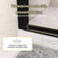 Porte de douche pliante semi-sans cadre à charnière 34-35,2 po, verre trempé 1/4 po, panneau pliable réversible noir mat