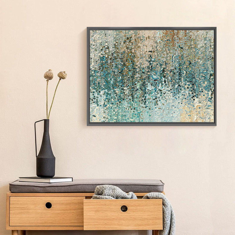 Color Abstract - Single Picture Frame Print on Canvas, 16" W x 12" H, Black