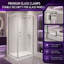 Cabine de douche d'angle semi-encadrée avec verre trempé de 6 mm, charnière pivotante à assistance de levage et porte réversible