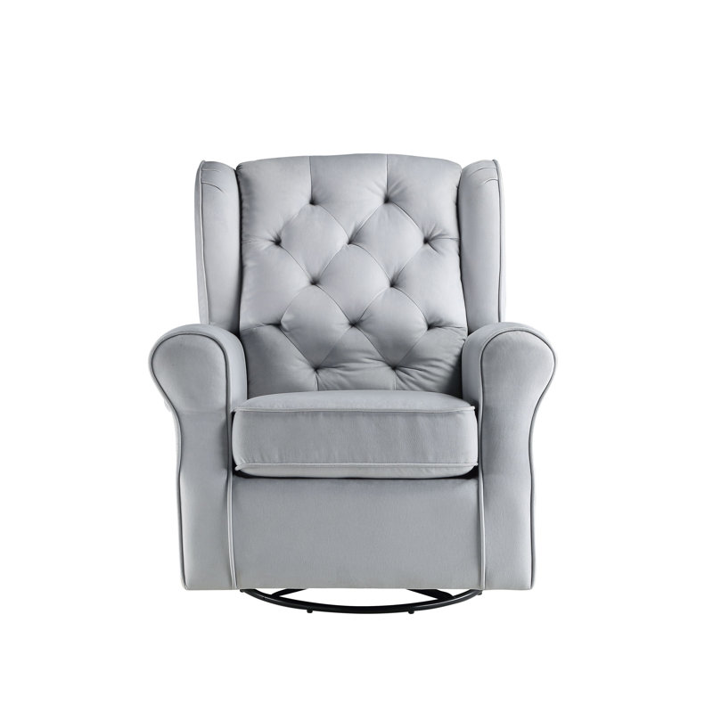 Fauteuil coulissant pivotant en tissu gris Zeger