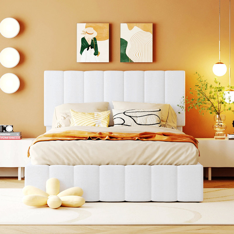 Upholstered Platform Bed With A Hydraulic Storage System