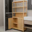 Étagère de rangement 64 pouces à double porte à double porte multi-scène avec 2 tablettes intérieures, tiroirs et loquet magnétique, plateau de table large naturel, couleur