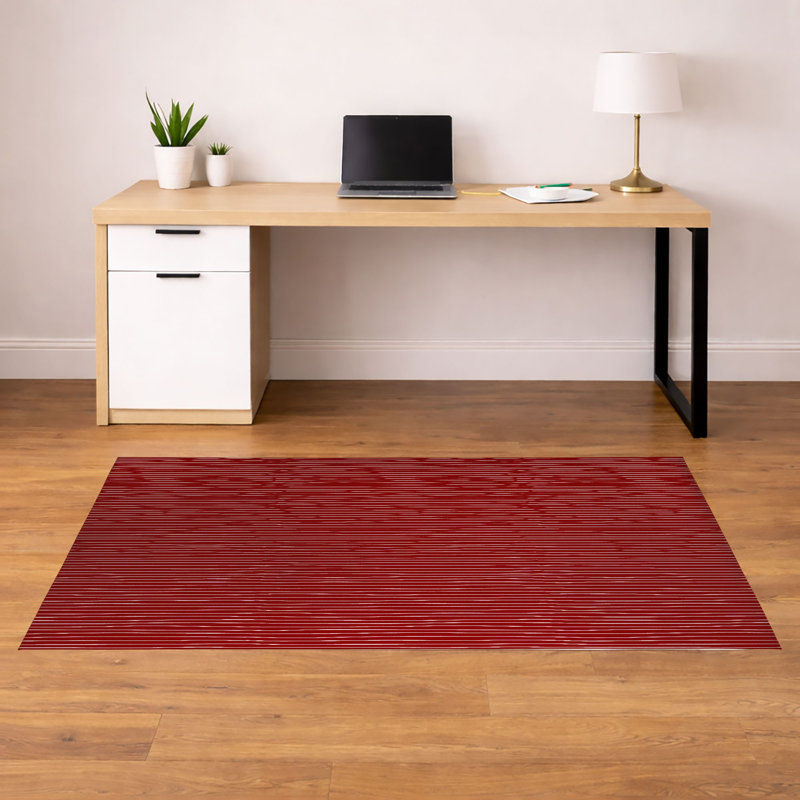 Tapis de bureau léger à lattes, L 60 po x P 36 po, Rouge canneberge