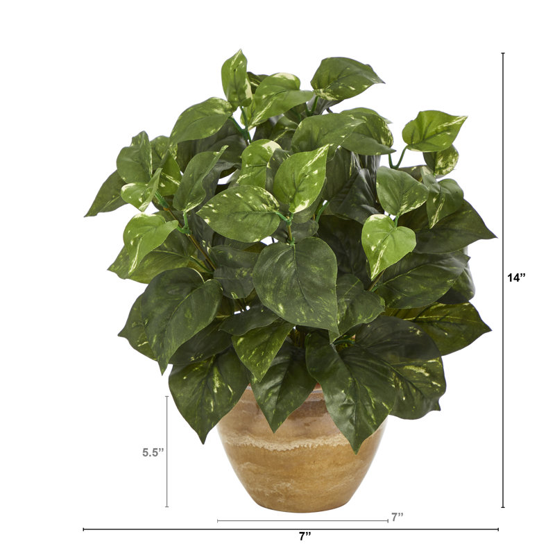 14'' Faux Foliage Plant in Ceramic Planter