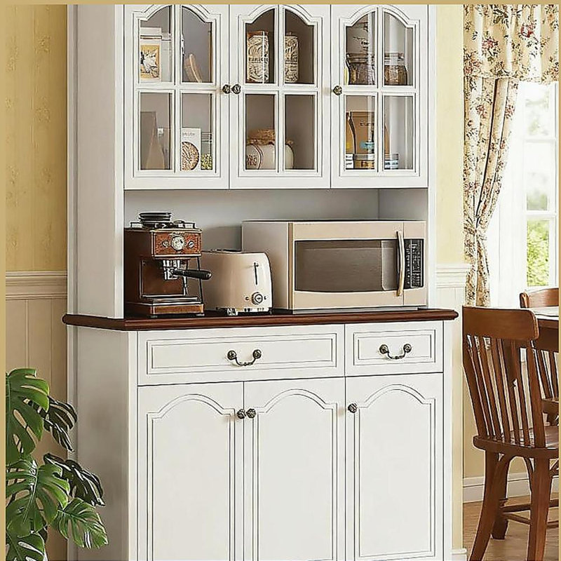 Armoire de cuisine autoportante, armoire de rangement avec 6 portes, 2 tiroirs et 3 tablettes réglables
