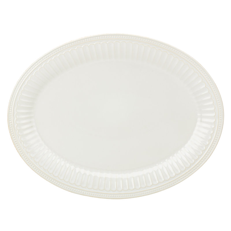 Lenox French Perle Groove Oval Platter