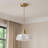 Aiwen Modern 1-Light Polished Brass Pendant Light with Glass Shade