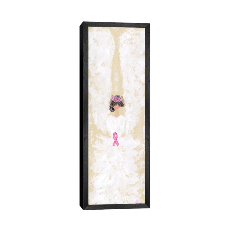 Breast Cancer Angel by Ashley Bradley - Painting on Canvas, 121.92 cm H x 40.64 cm W, Black Framed