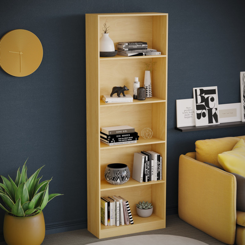 142cm H x 60cm W Standard Bookcase, Oak, 175 cm H x 60 cm W