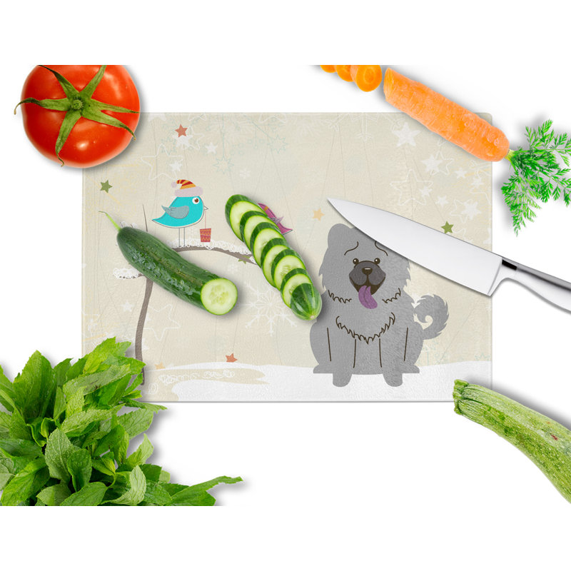 Planche à découper chow chow en verre trésors caroline Christmas Presents, Bleu