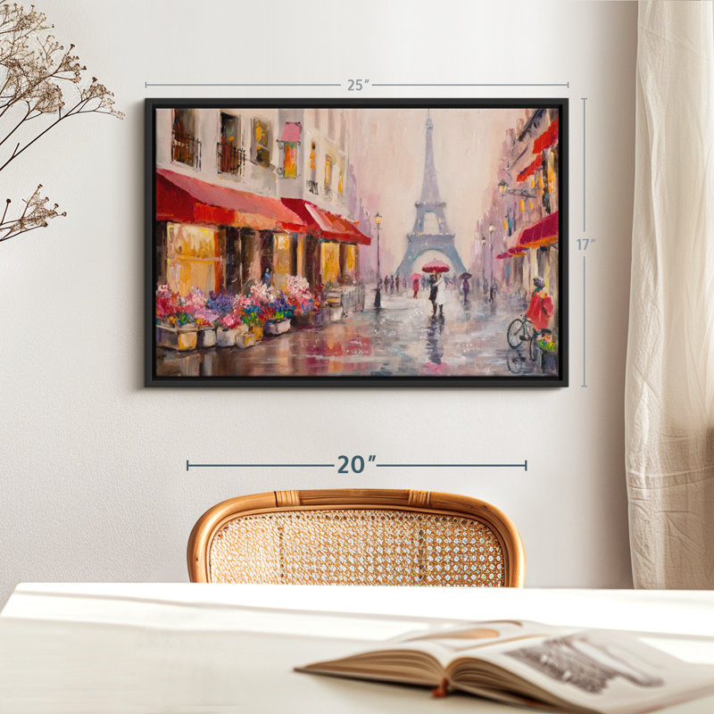 «Rainy Paris, reproduction sur toile», H 17 po x l 25 po