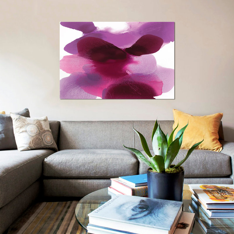 « magenta dérivant », impression sur toile, H 8 po x l 12 po x P 0,75 po, Toile tendue, Pas de tapis