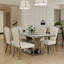 Luxury 64 Inch Faux Marble Dining Room Table With Mirrored U Shaped Base In White Silver-105529710