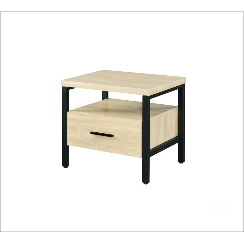 Table d'appoint en chêne et finition noire