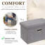 Banc de rangement avec repose-pieds de 19 pouces gris avec couvercle - repose-pieds rembourré avec rangement caché pour salon, chambre à coucher, vestibule, dortoir, petit appartement-1298501792