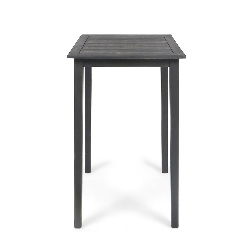 Outdoor  Wood Square Bar Table, Dark Gray