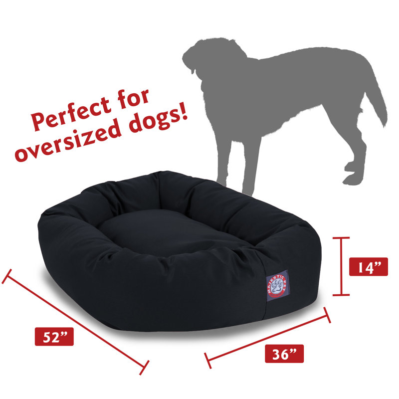 Lit ovale pour animal de compagnie, Noir, Petit (l 19 po x P 24 po x H 7 po)