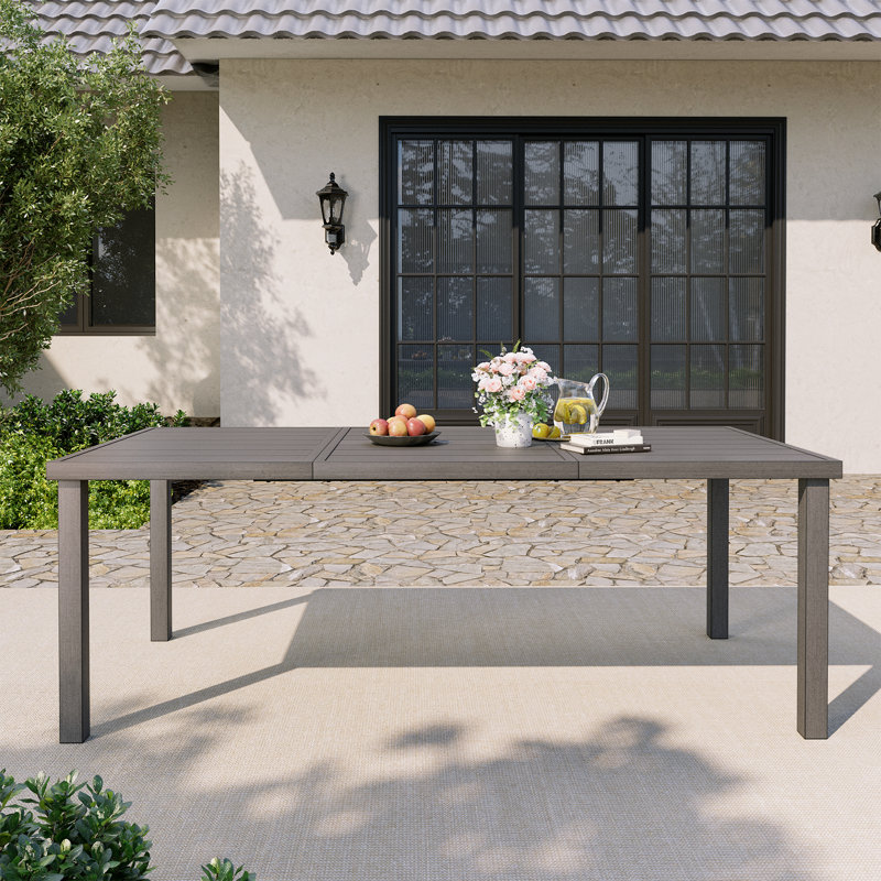 Table de salle à manger rectangulaire en aluminium 80 po Heidrick, H 28,7 po x l 80,3 po x P 40 po