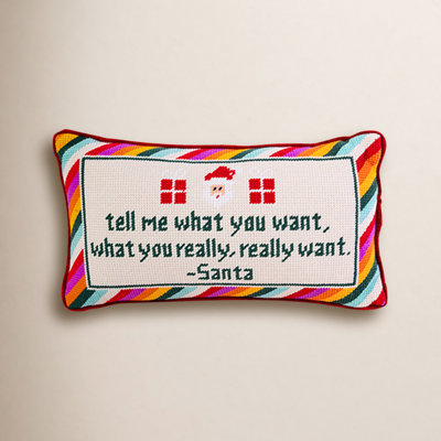 Tell Me What You Want Needlepoint Pillow